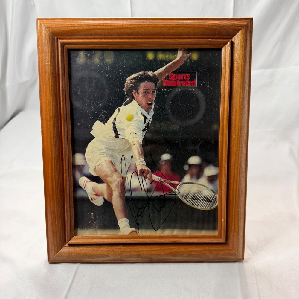 Michael Stich Autographed Sports Illustrated July 15 1991 Framed Tennis‎ Photo